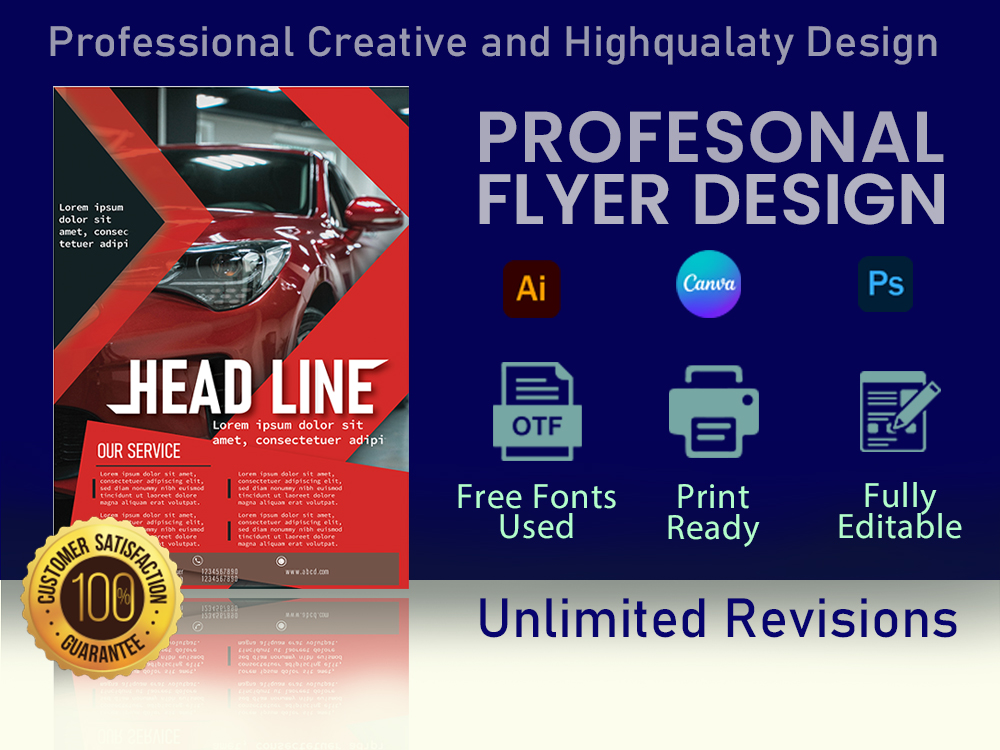 I will do a professional flyer, brochure, leaflet or poster design