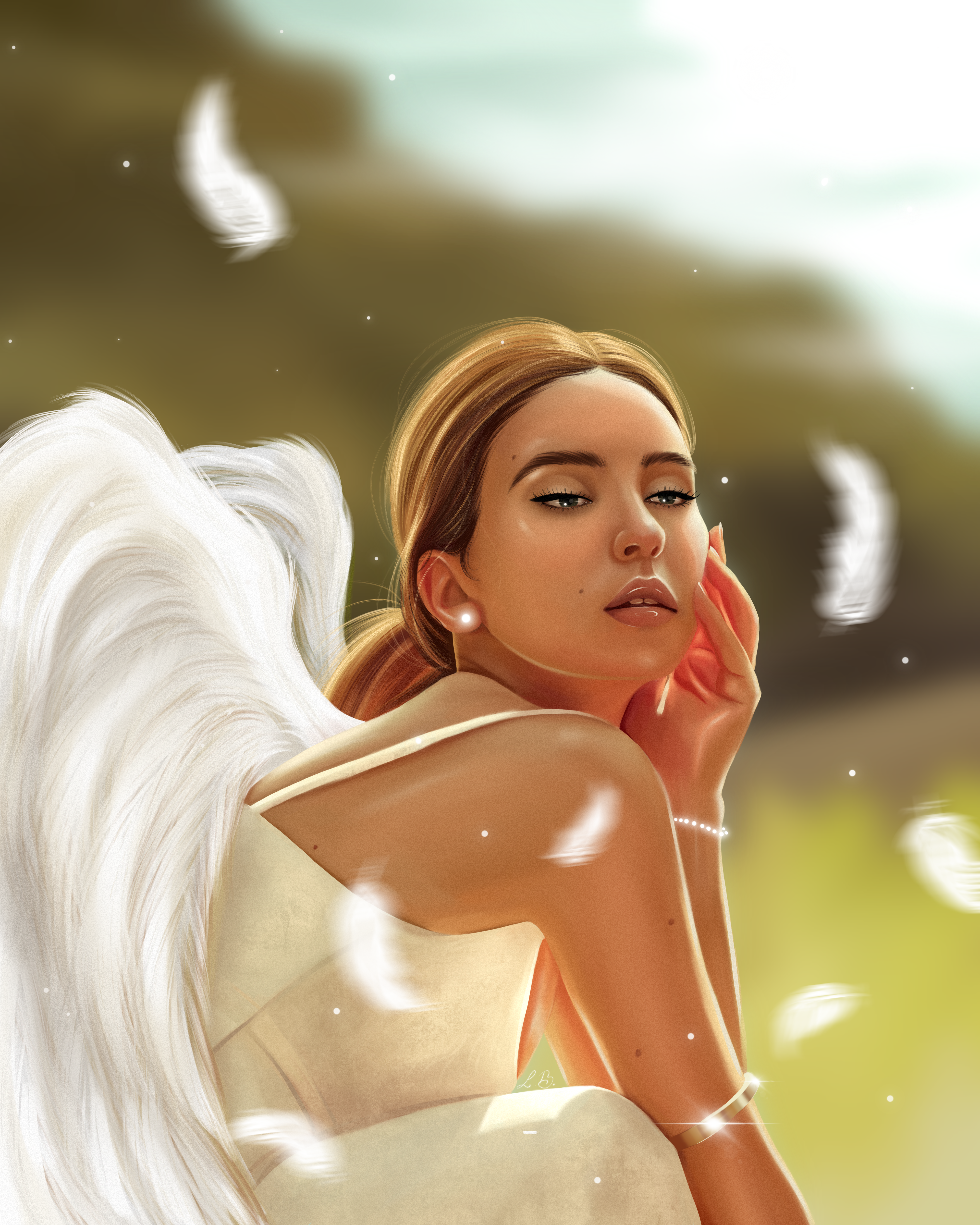 I will create a fantasy portrait from photo (drawn in procreate)