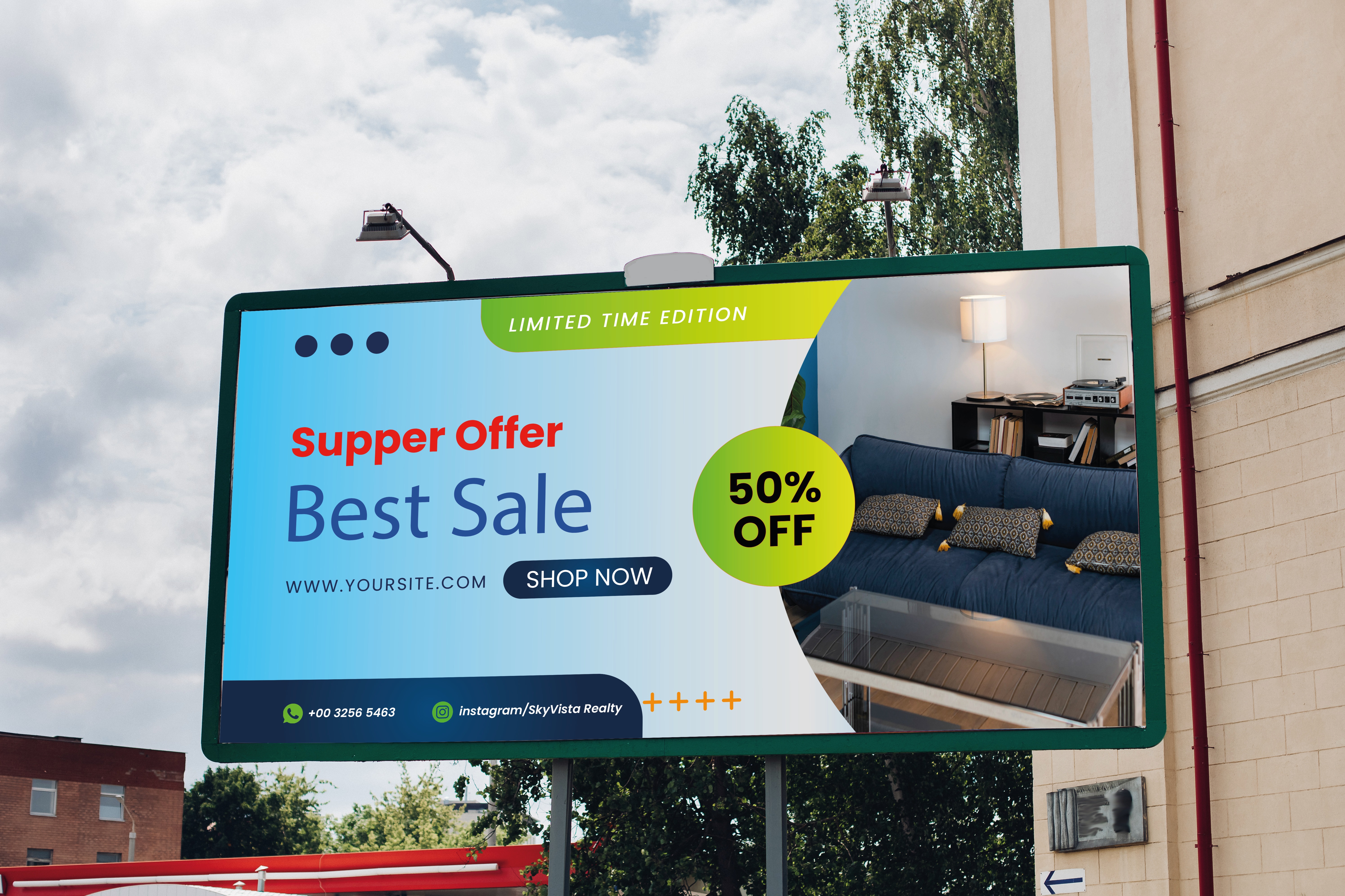 I will design billboard, rull up banner, real estate sign, digital banner, outdoor sign