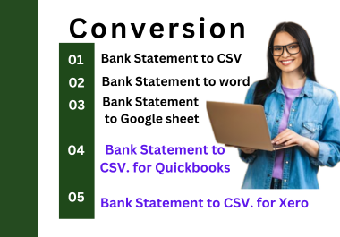 I will convert bank statement PDF to CSV, Excel, Google Sheet