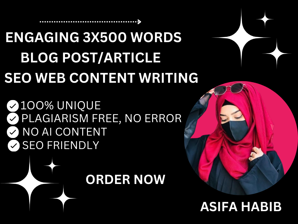 i will write 3x500 words article seo web content writing within 24hours