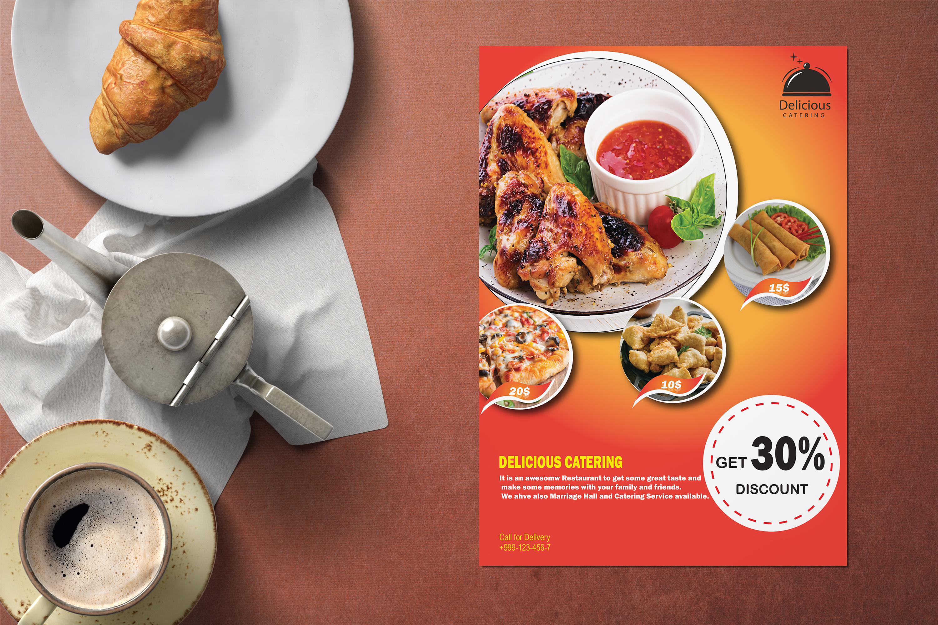 I will design a unique food flyer