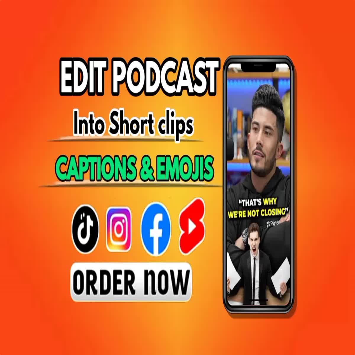 I will edit your podcast into short form videos clips...