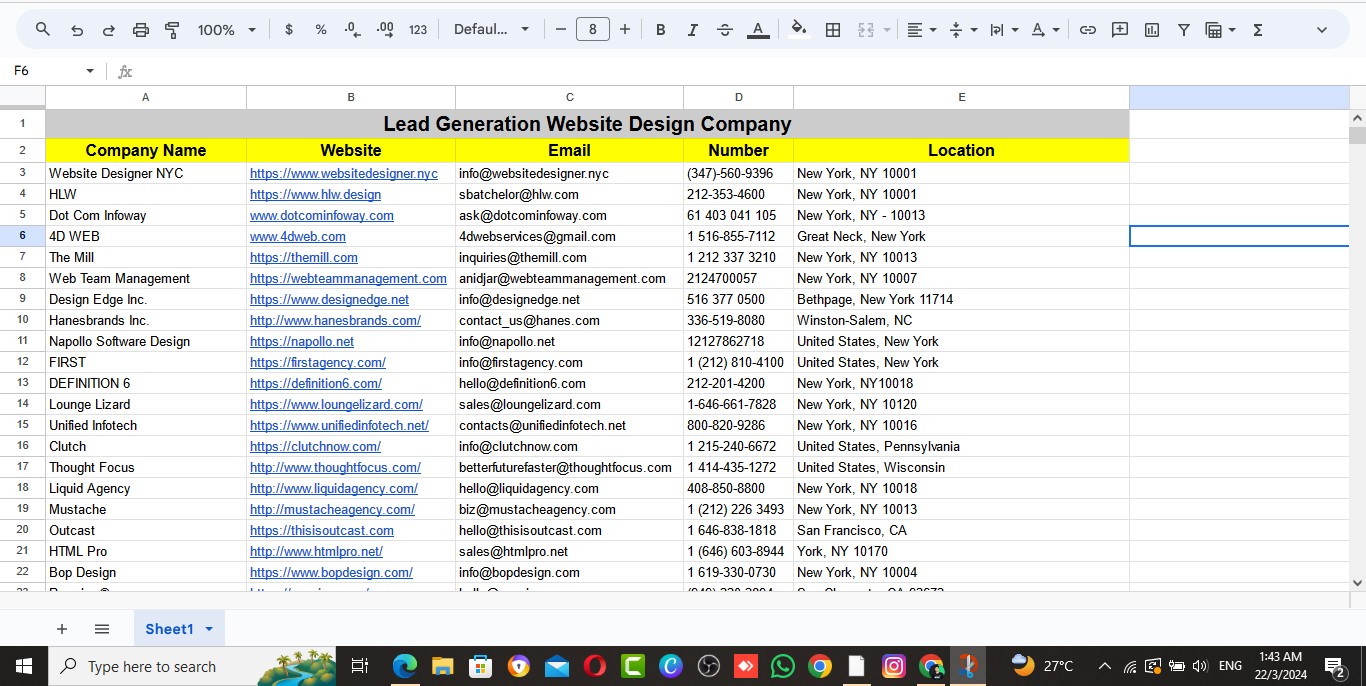  I will provide real estate for business-to-business lead creation across all sectors.