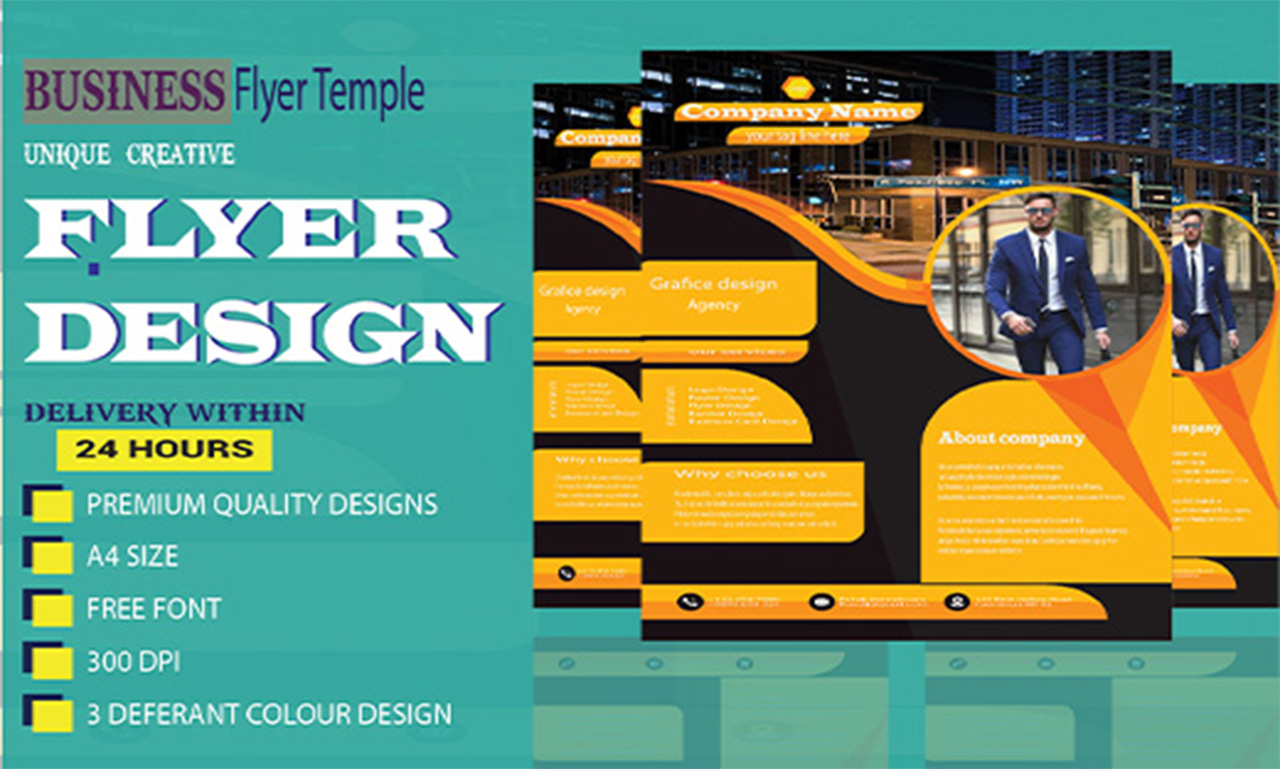 I will create a professional & Eye-catching flyer design in 24 hours for customers