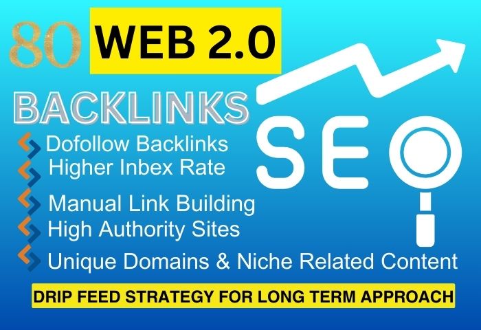 I Will do MANUALLY 80 UNIQUE web 2.0 BackIinks on DA 100 sites
