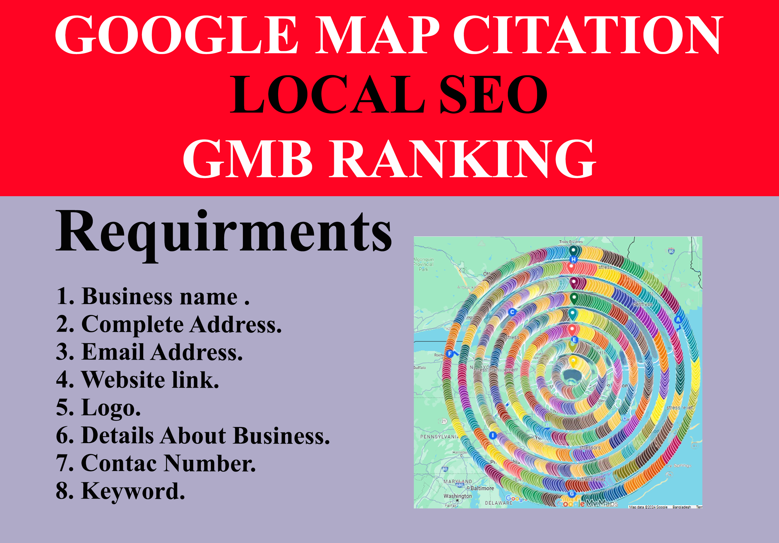 I will do 2000 or up google map citation for local business and GMB ranking.