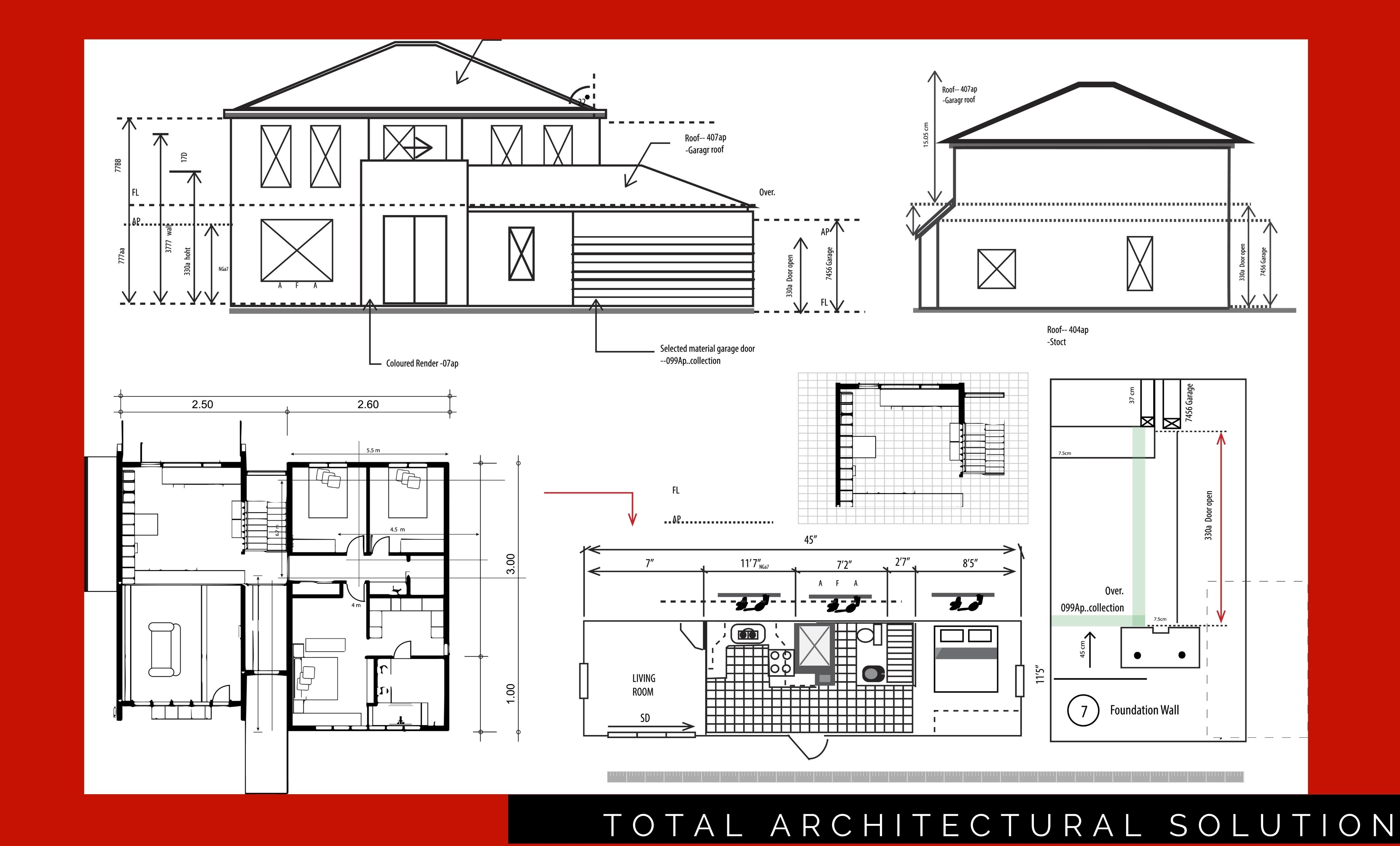 I will draw 2d floor plans, sections, elevations in autocad