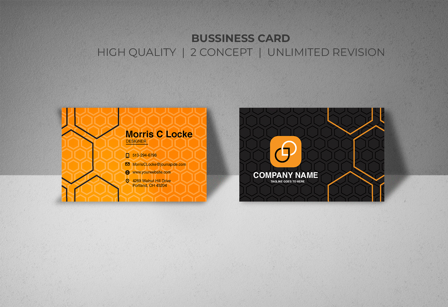 design a attractive business card with 2 concepts