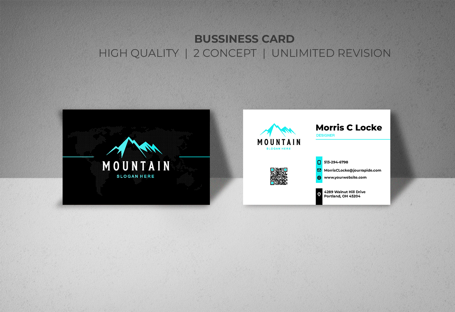 design a attractive business card with 2 concepts