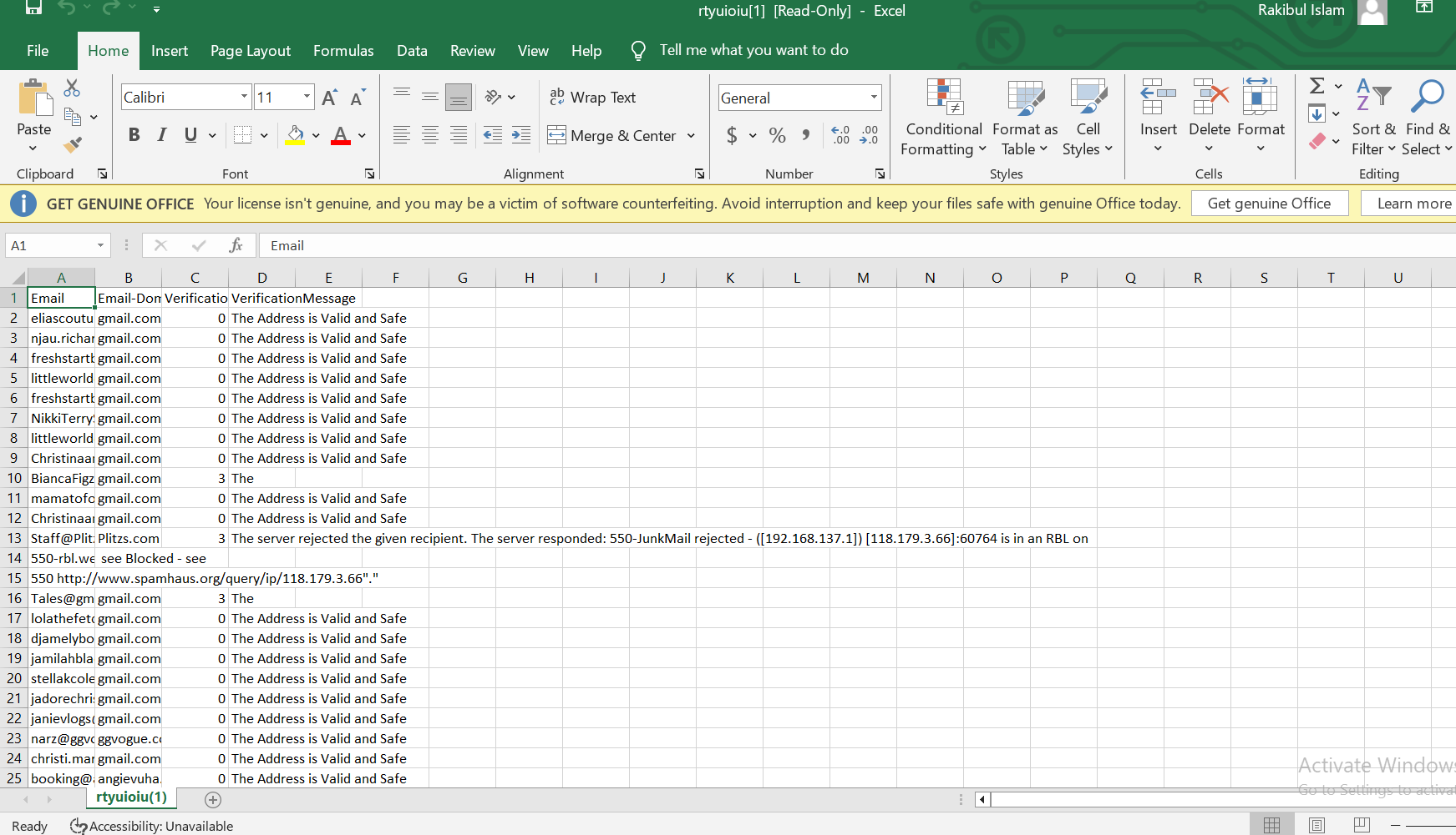 I will do bulk email validation, verification and list cleaning service