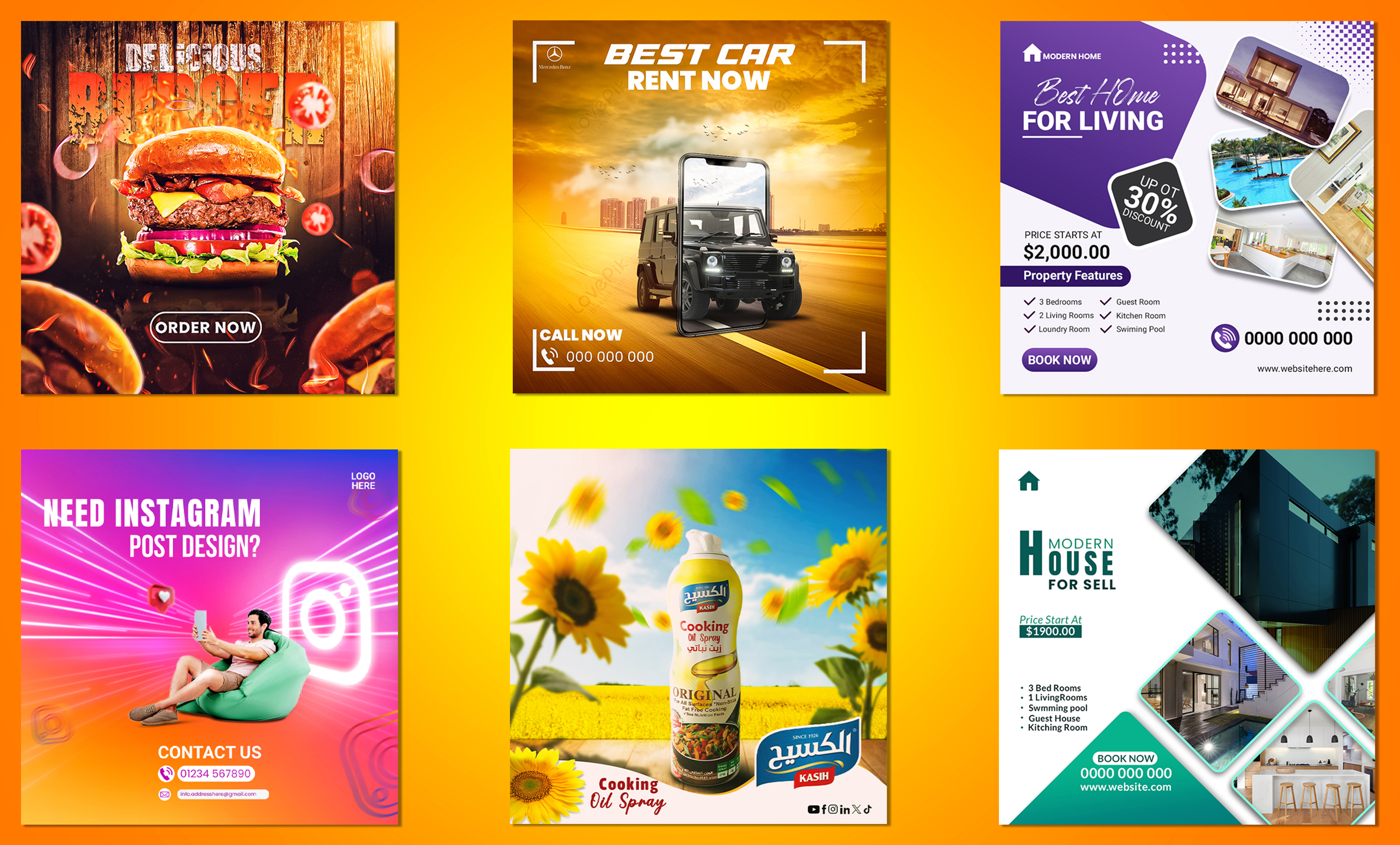 I will design attractive facebook, instagram ads within 24 hours