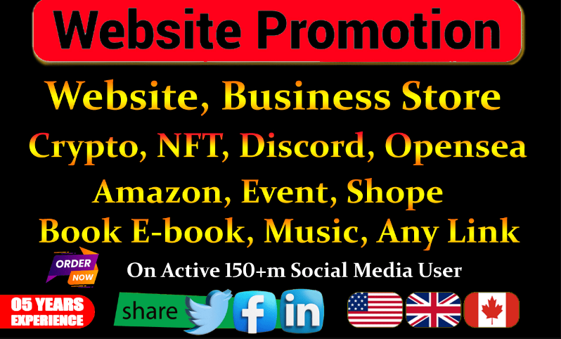 Get super fast organic Website Promotion, Traffic for any website, store, link or book 