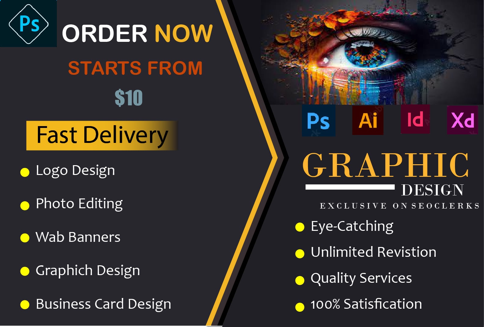 I will do any kind of graphic design with your idea 24 hours