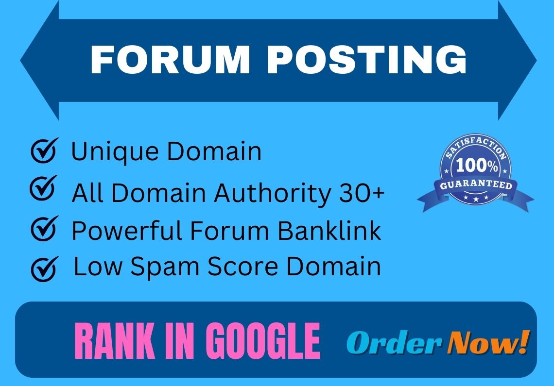 I provide 50 forum posting backlinks from high-qualit...