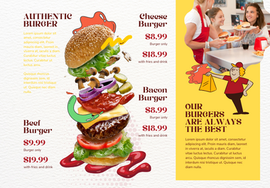 I will design food menu, pizza menu, burger poster, restaurant menu