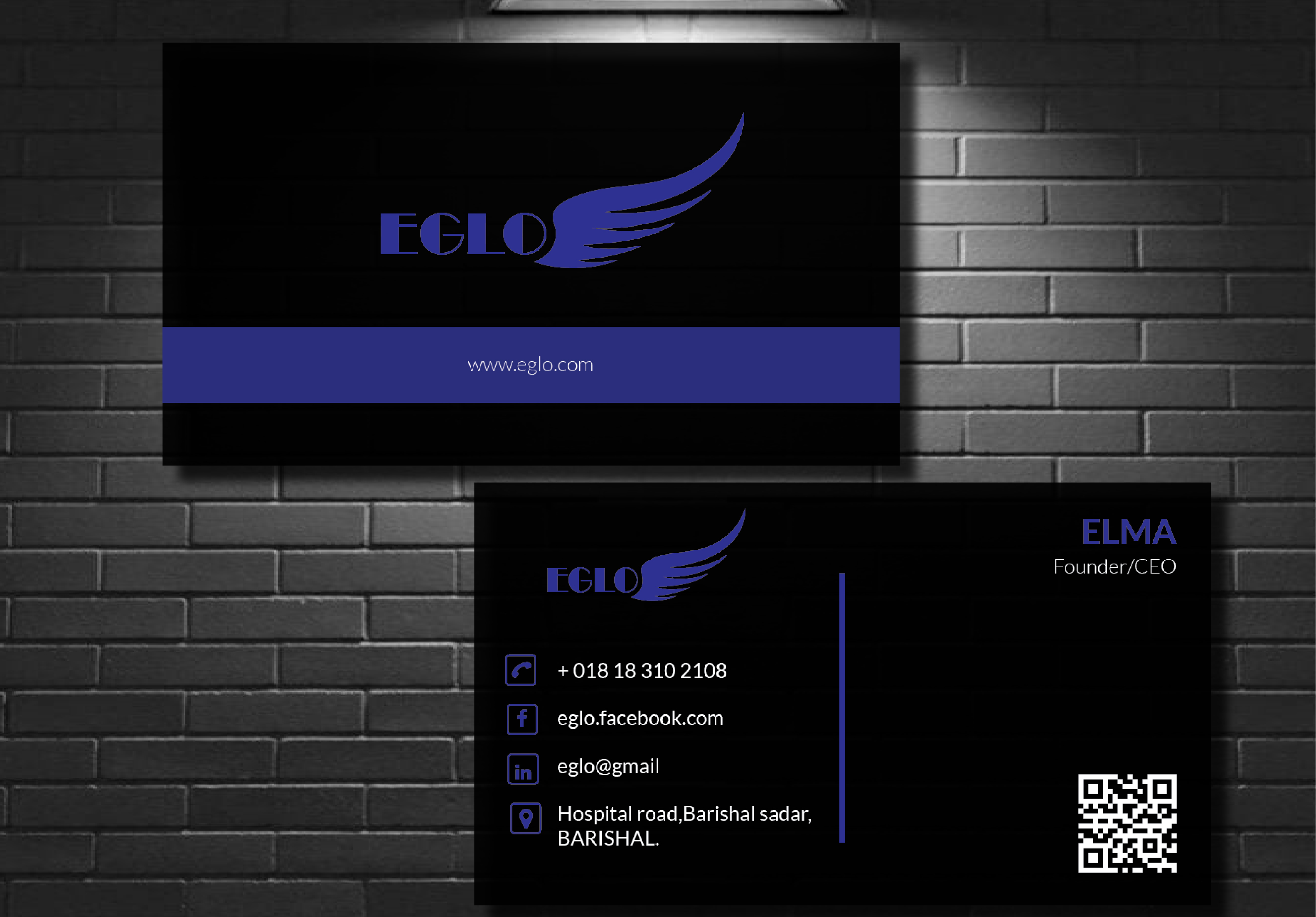 I will design professional minimalist modern two-sided business card