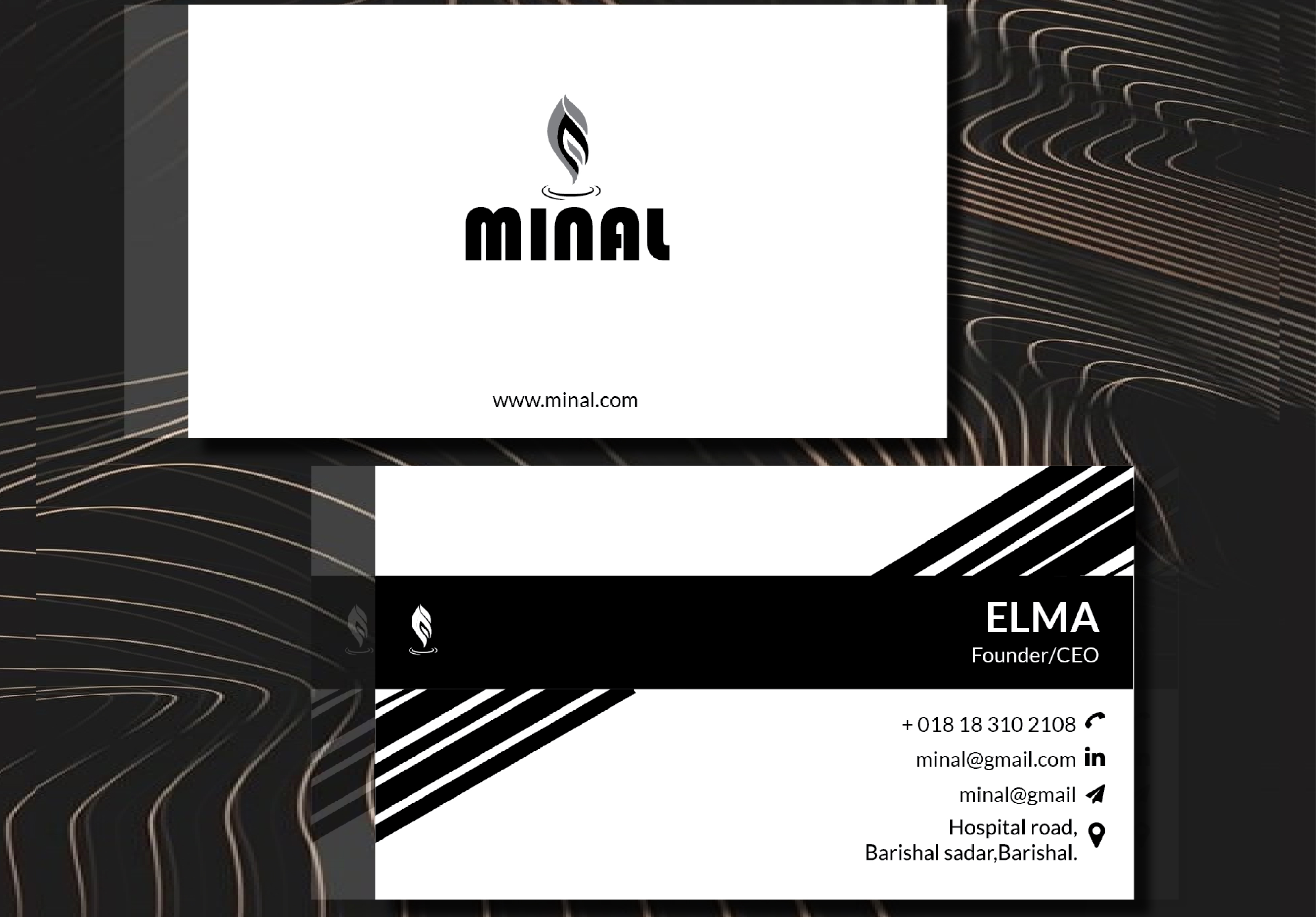 I will design professional minimalist modern two-sided business card