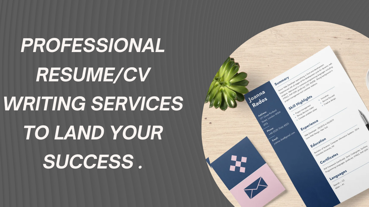 I provide professional Resume/CV design writing services 