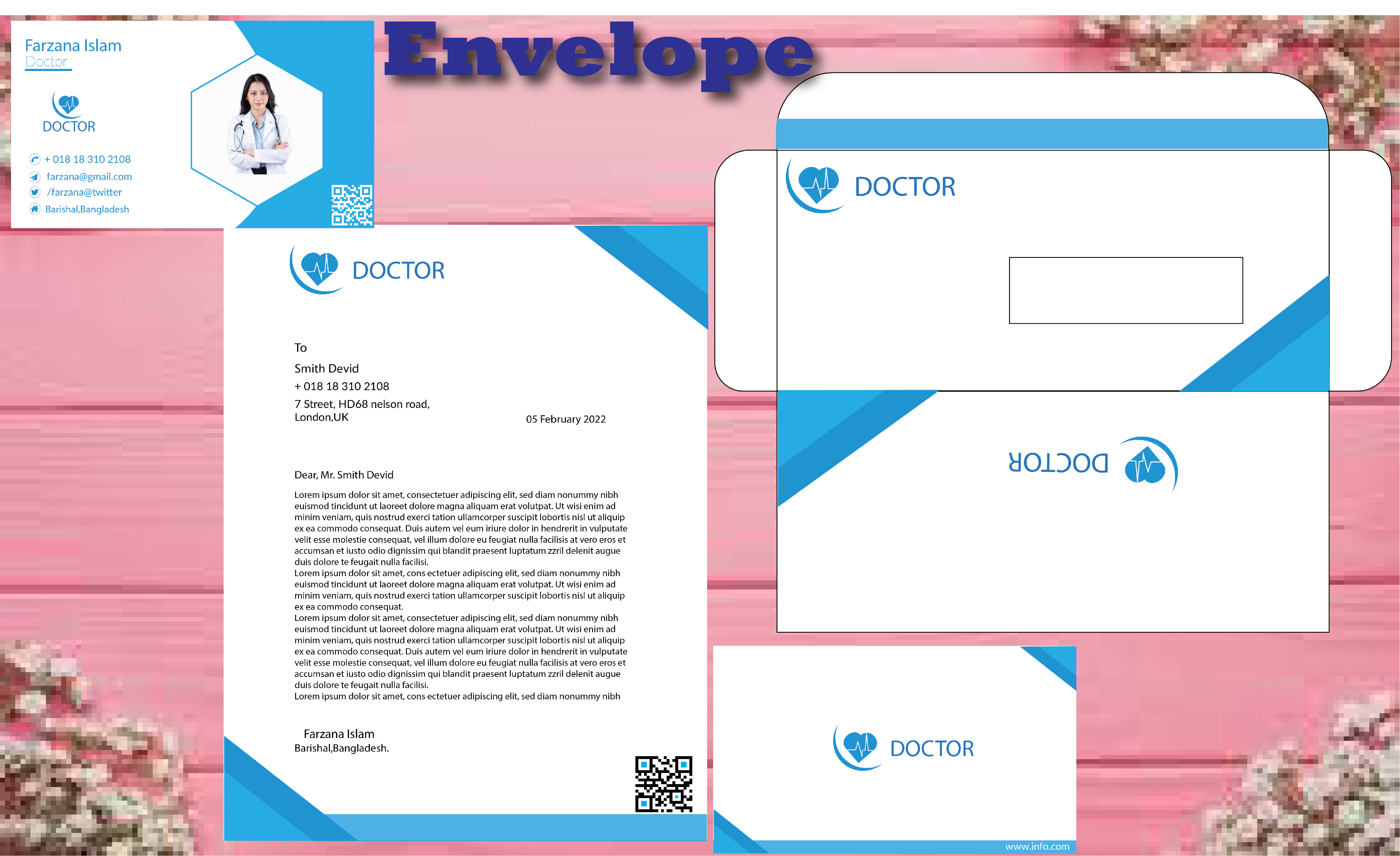  I will design business card, letterhead and envelope 