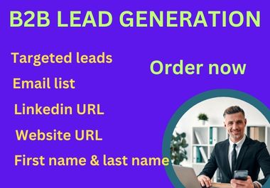 I will do a b2b lead generation email connection and Web Research for any -industry
