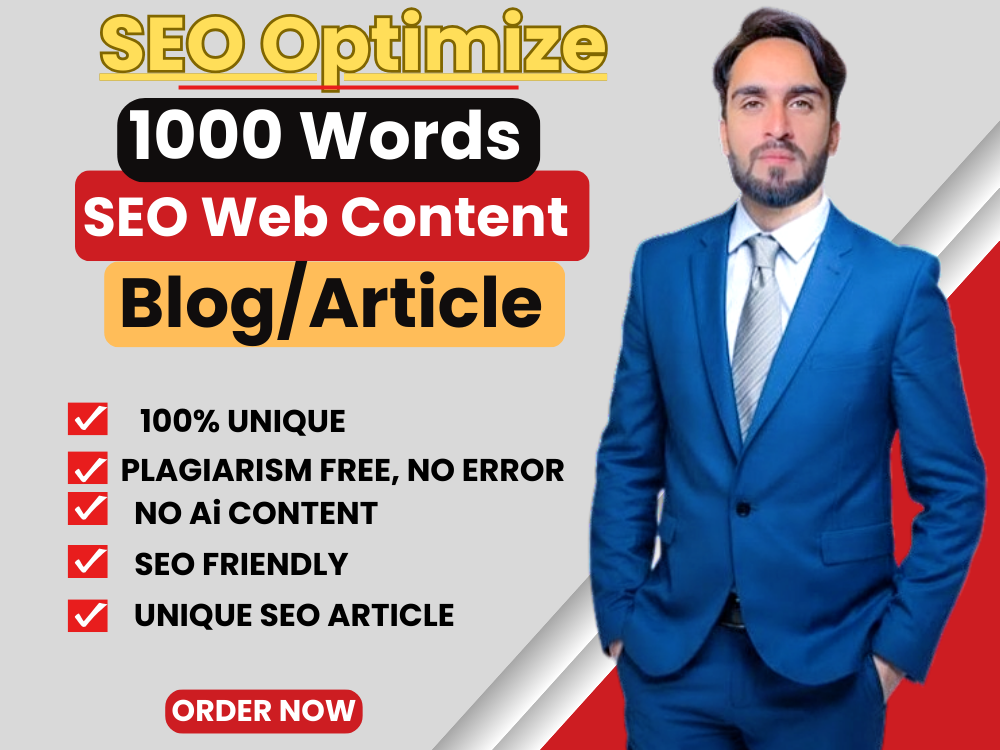 You will get a unique 1000-word article SEO web content on the topic of your demand