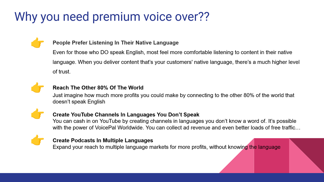 Premium Voice Over Service Text to Speech in Worlwide Languages