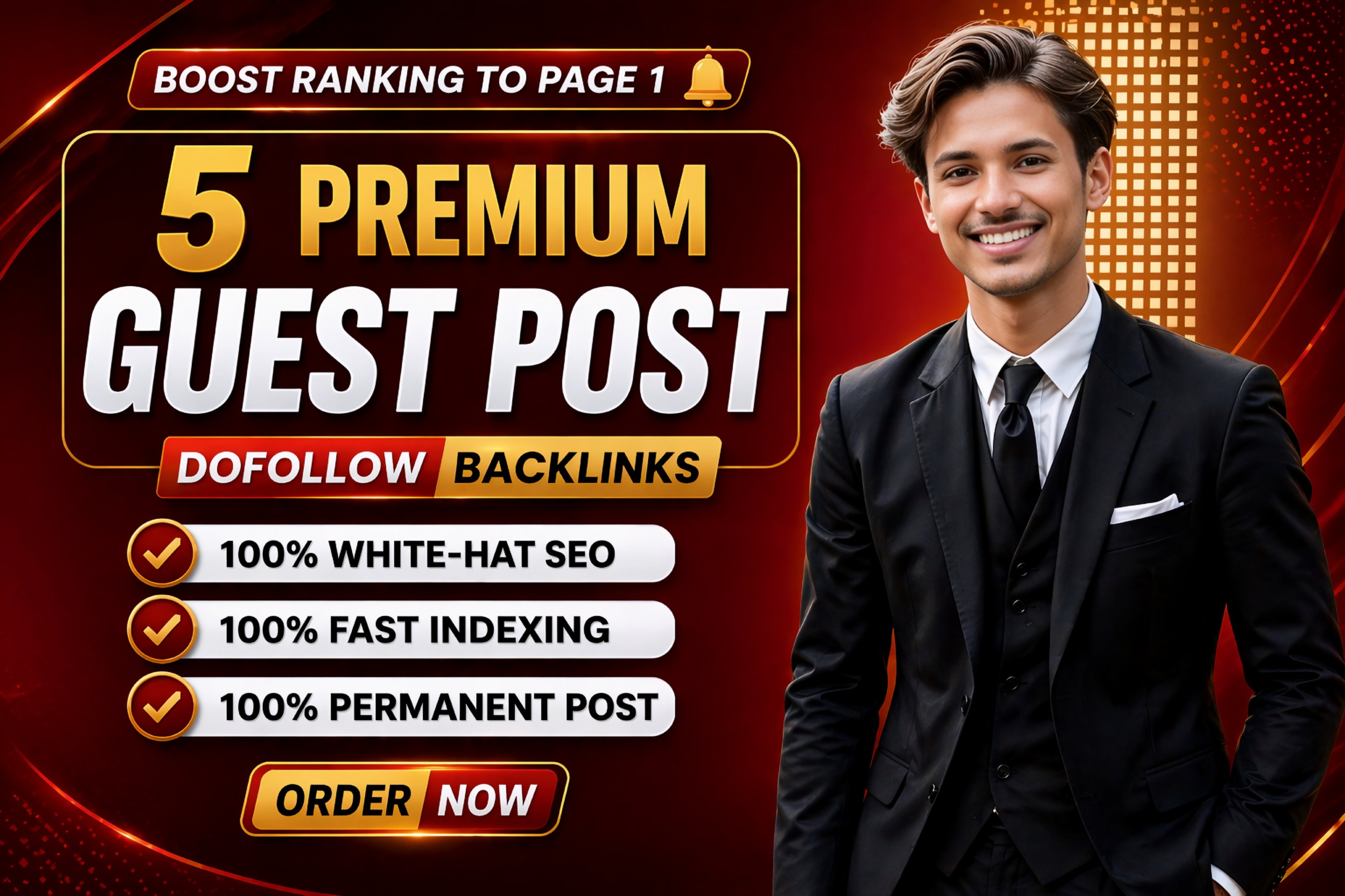 Publish TOP 5 Premium Guest Post High DA 50 to 70+ Dofollow SEO backlinks