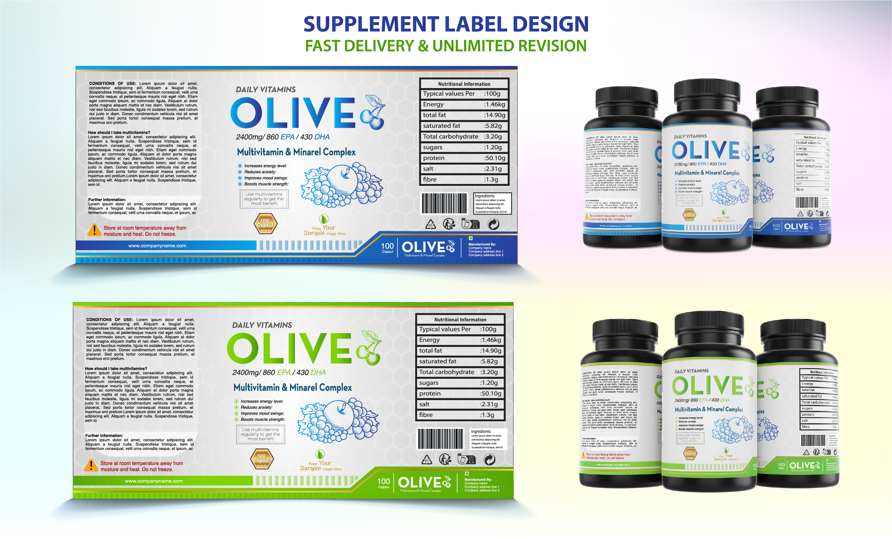 I will make premium juice label design for you