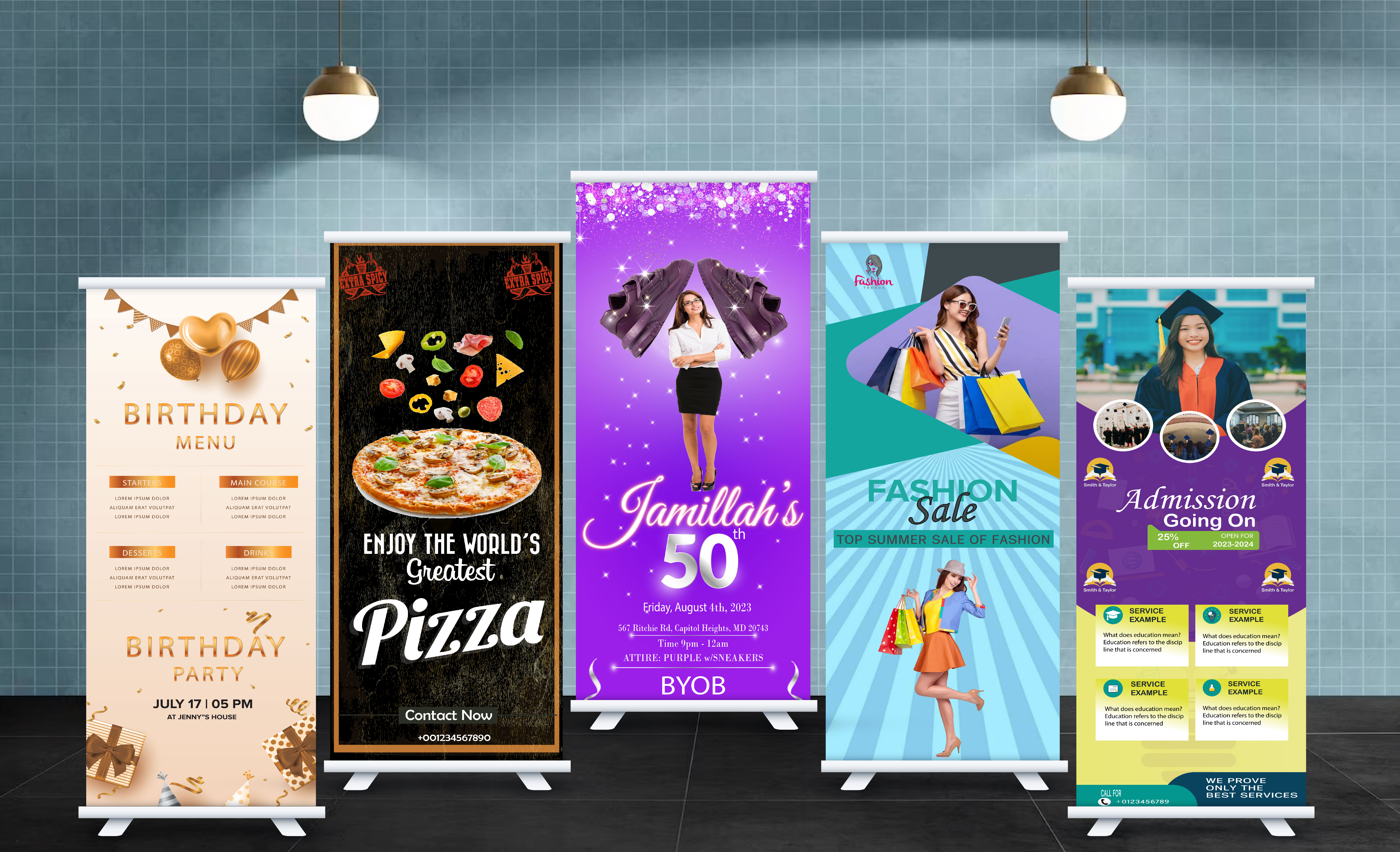 I will design roll up, retractable, pull up banner for your event
