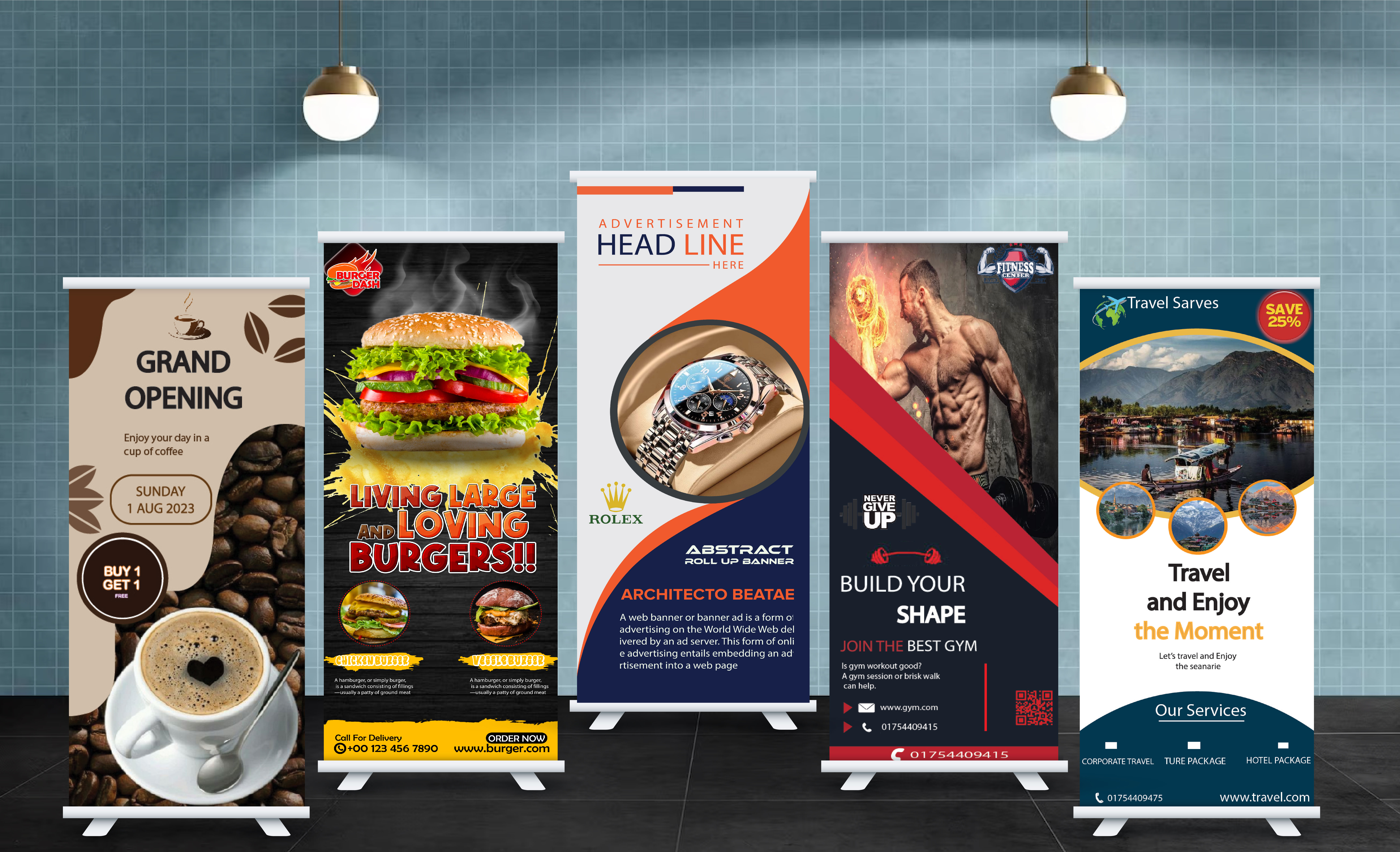 I will design roll up, retractable, pull up banner for your event