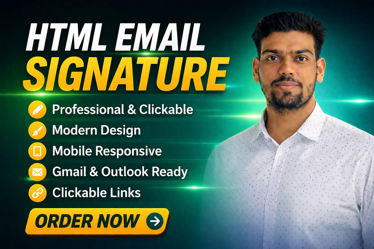 I will design modern responsive HTML email signature