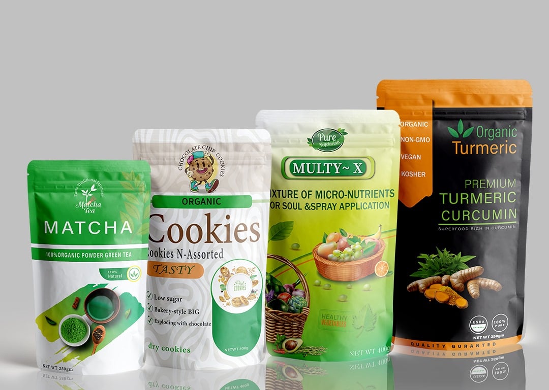 I will do food packaging design, pouch label, product packaging 