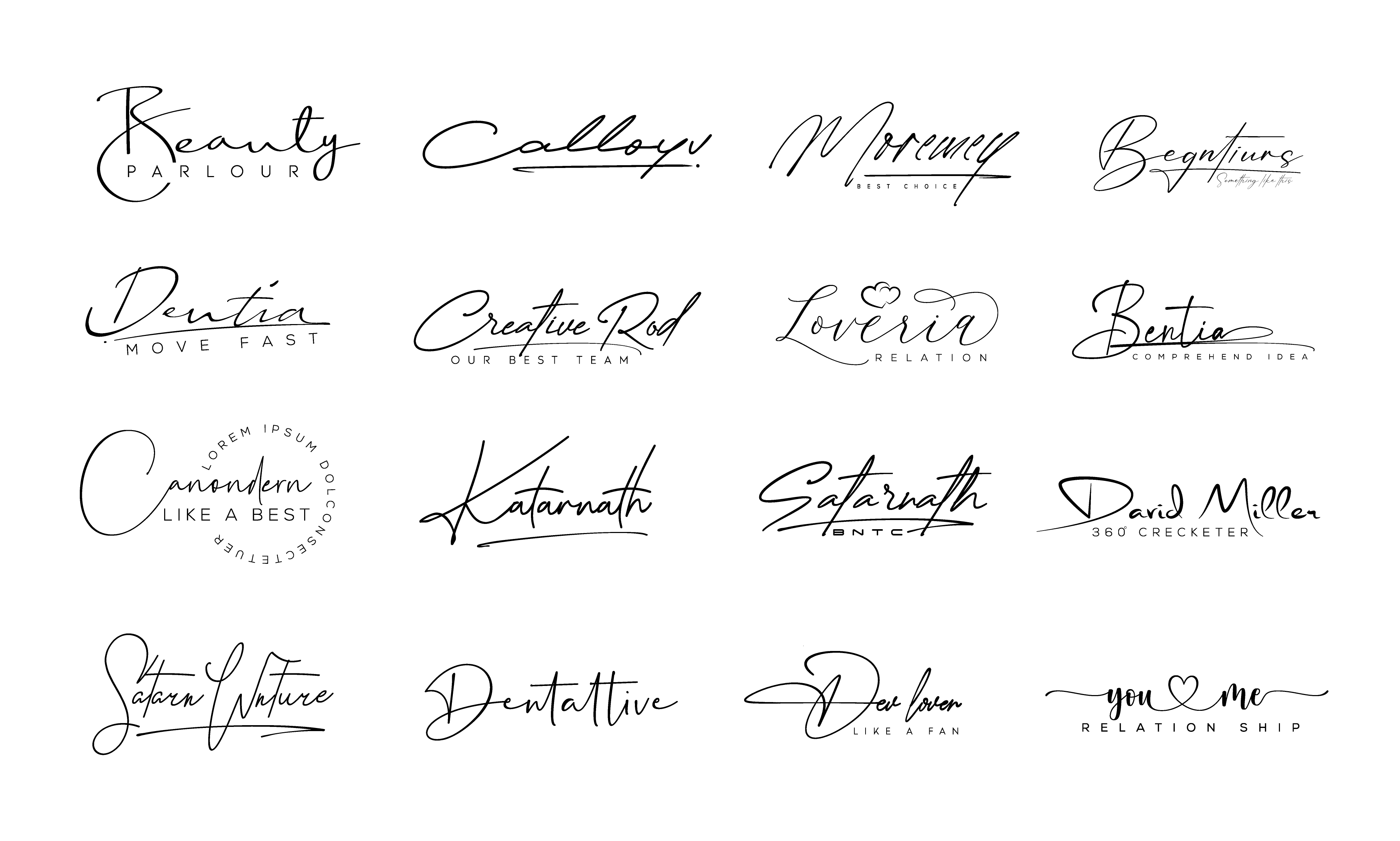 I will create 3 unique signature and handwritten logo