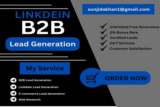 "I will provide B2B lead generation services, offering targeted lead collection and expert navigatio