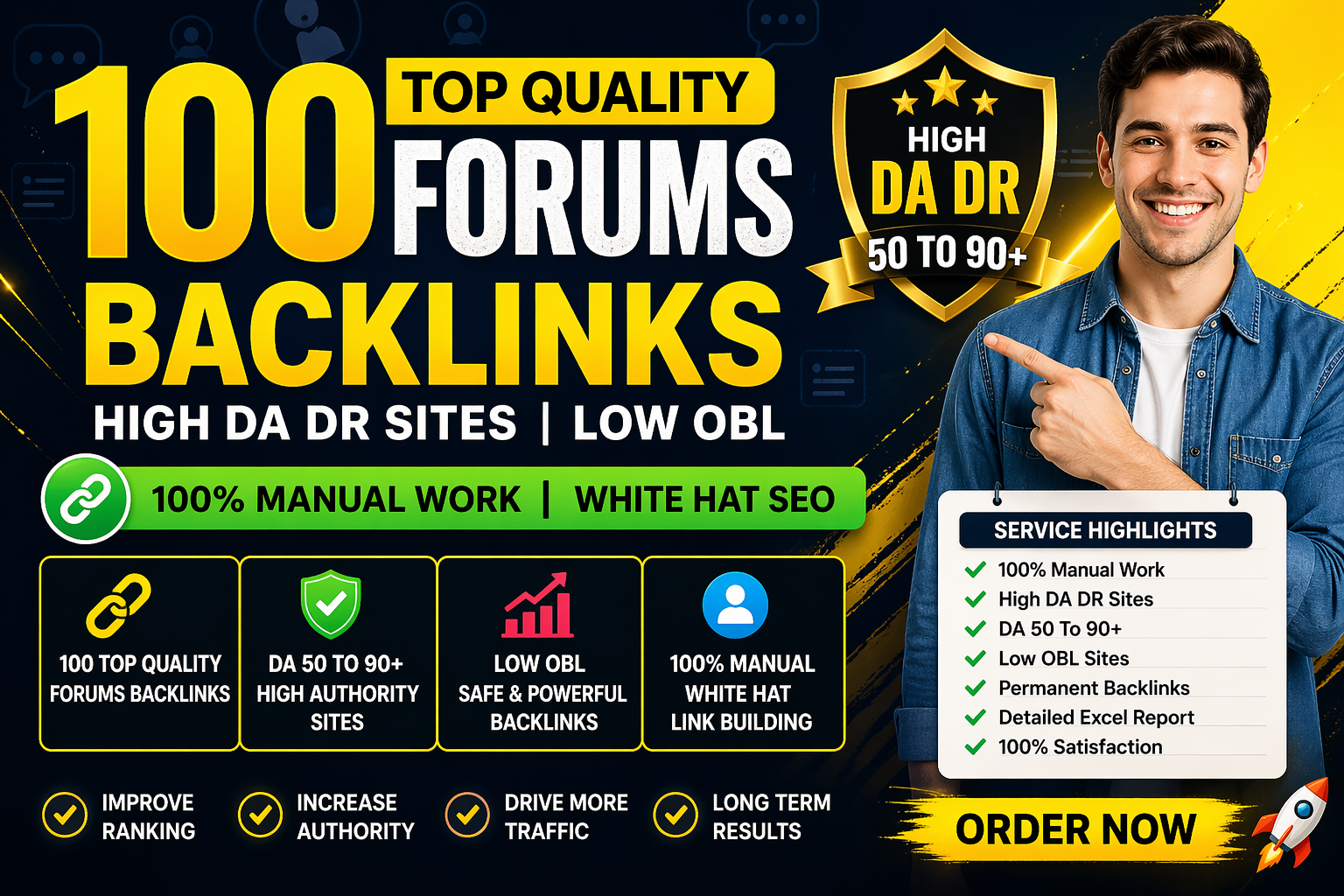 Get Top Quality Niche Relevant Forums Backlinks and Rank on google 