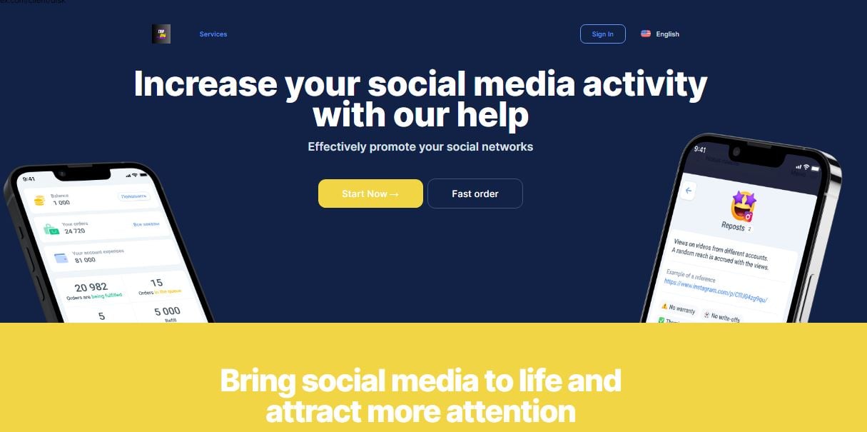 Digital Services Offer: platfom wesites landing page 
