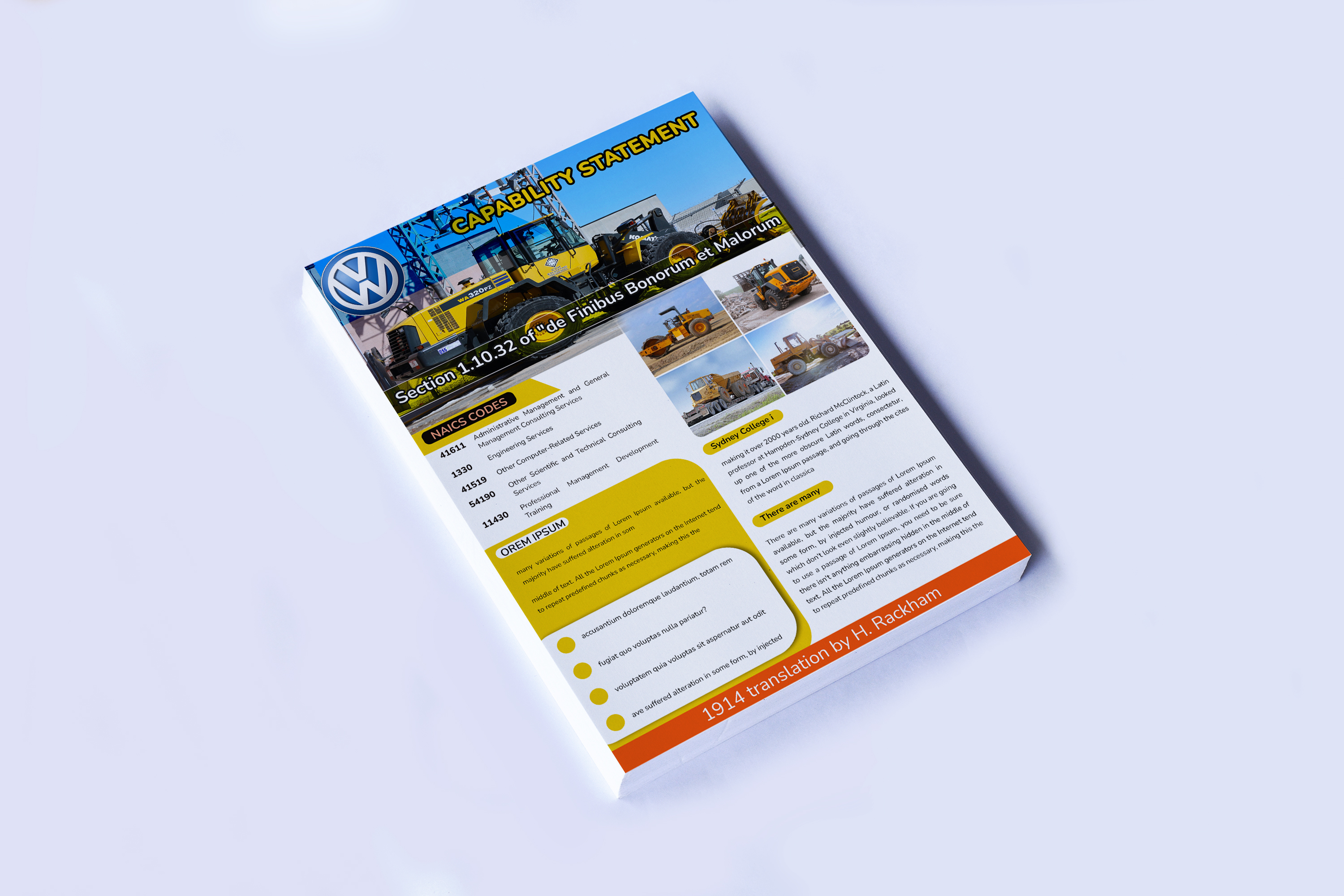 I will create federal government contract, and, clean, capability statement, design