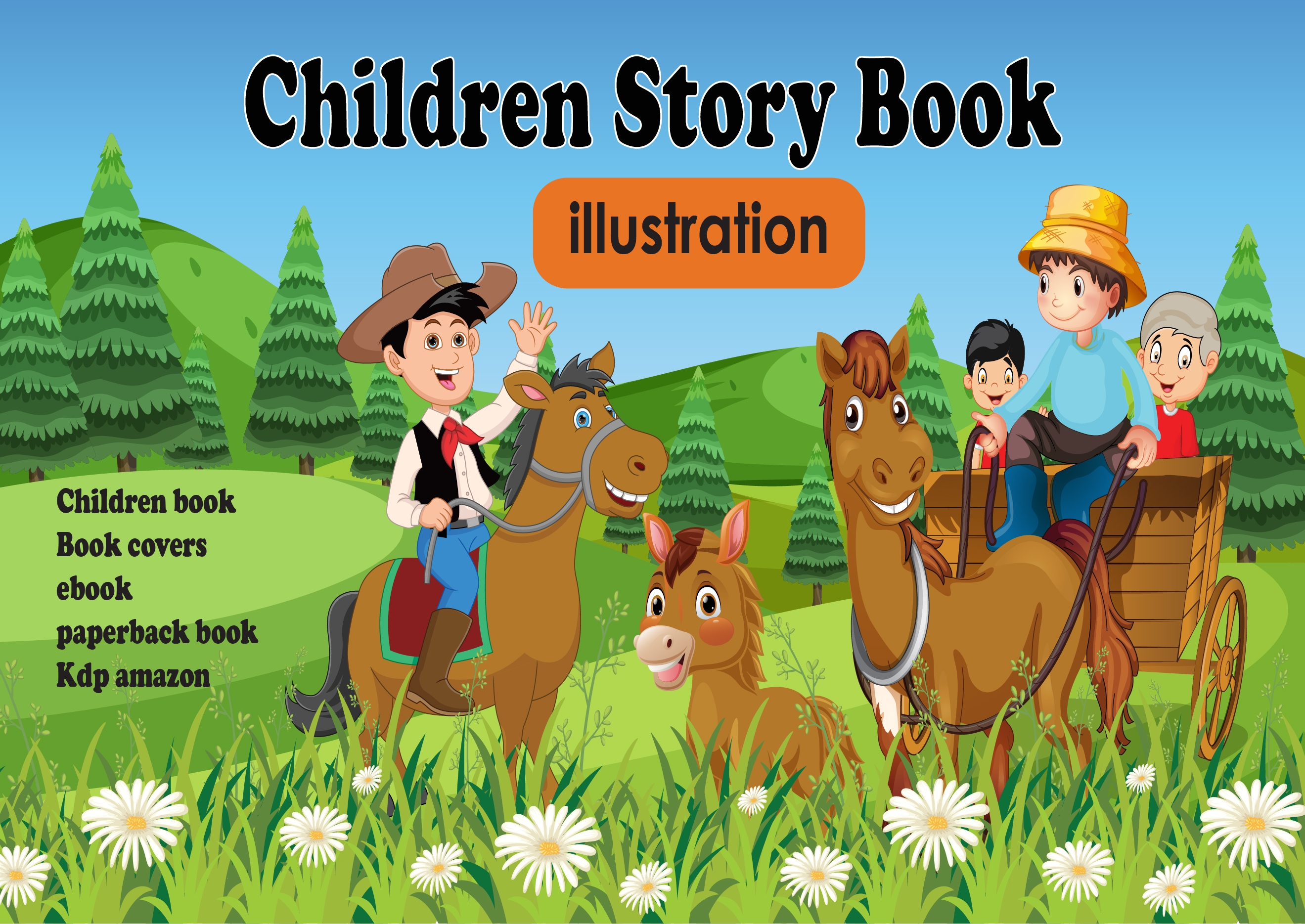 I will Design children Book illustration and children story book