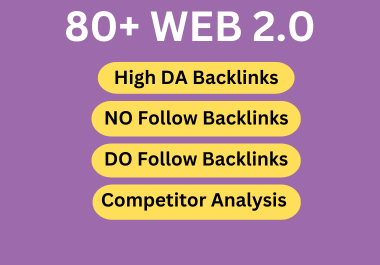  I will do 80+ indexable web2.0 SEO backlinks with unique articles.