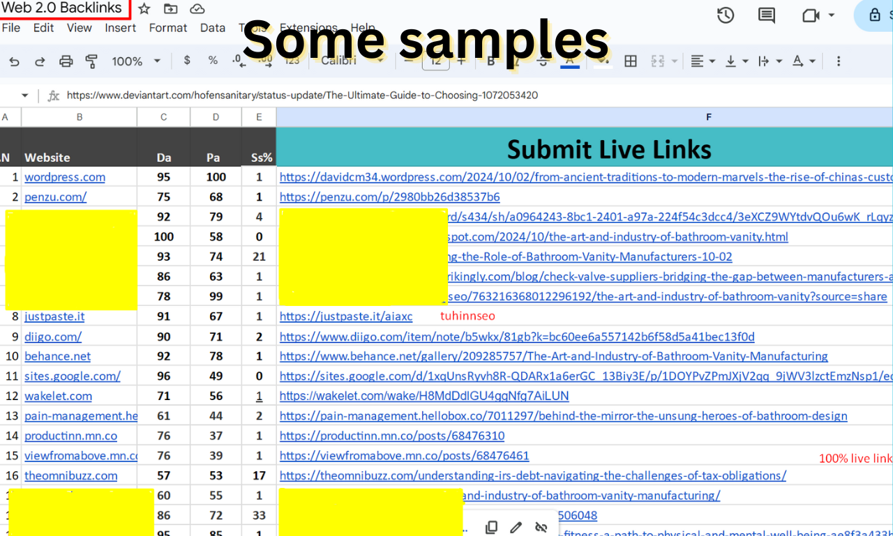 60 Contextual Web 2.0 / Web2.0 Backlinks on High DA improve your website's Google ranking