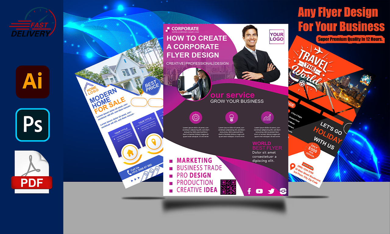 I will design an urgent modern flyer, food flyer, business flyer, poster, or leaflet.