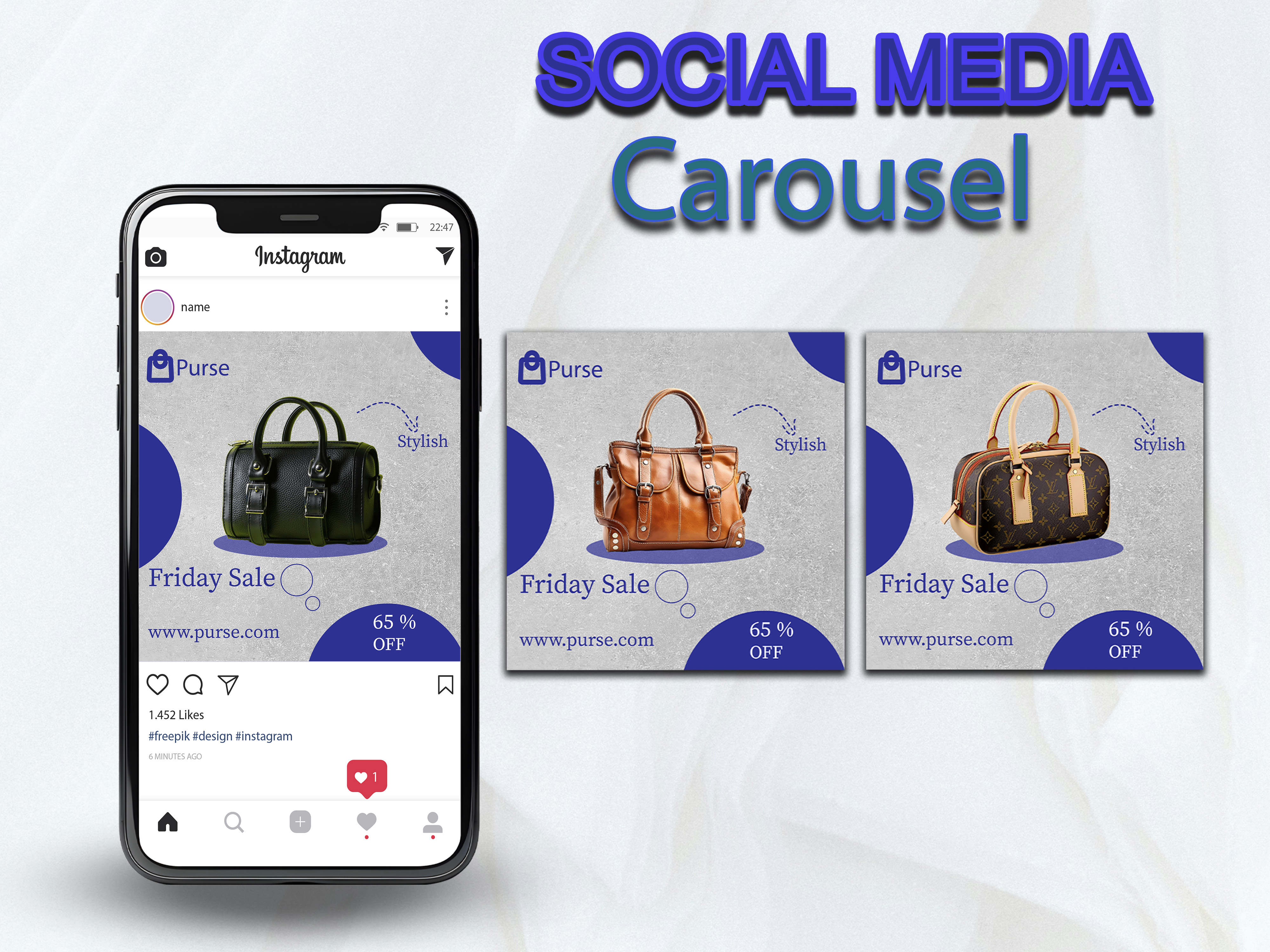 I will designs Instagram,  Facebook,  Social media posts and YouTube 