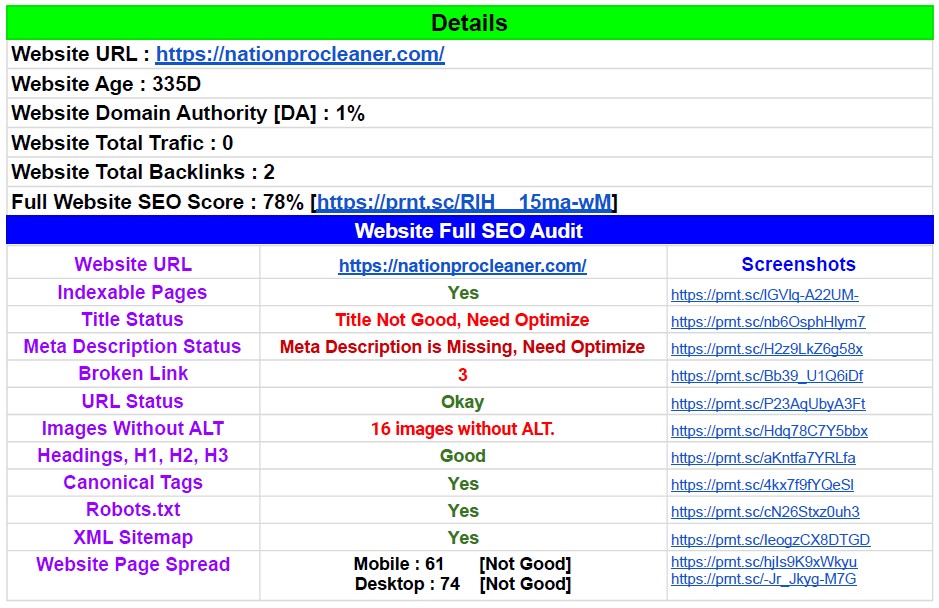 I will do complete website seo audit with full report