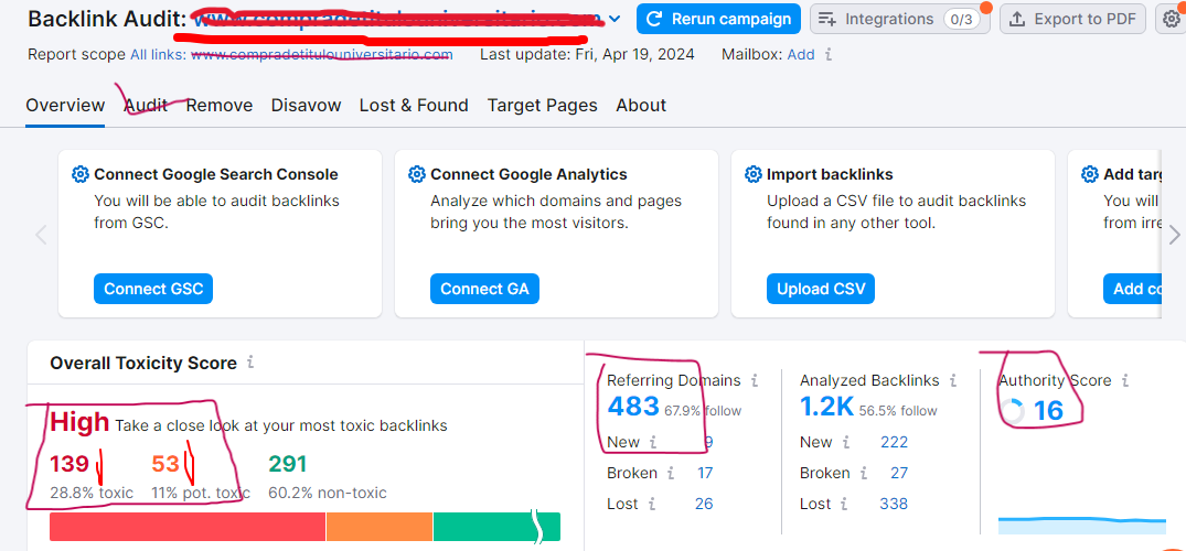 professionally audit harmful links and delete bad backlinks
