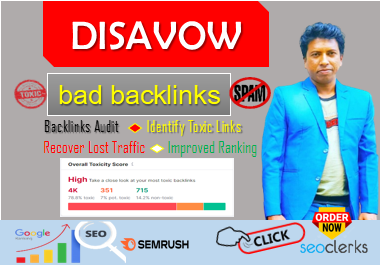 I will disavow bad backlinks, toxic links and recover lost traffic