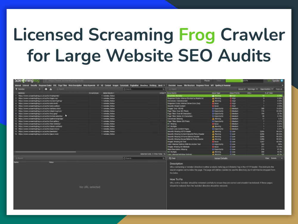 Licensed Screaming Frog Crawler for Large Website SEO Audits
