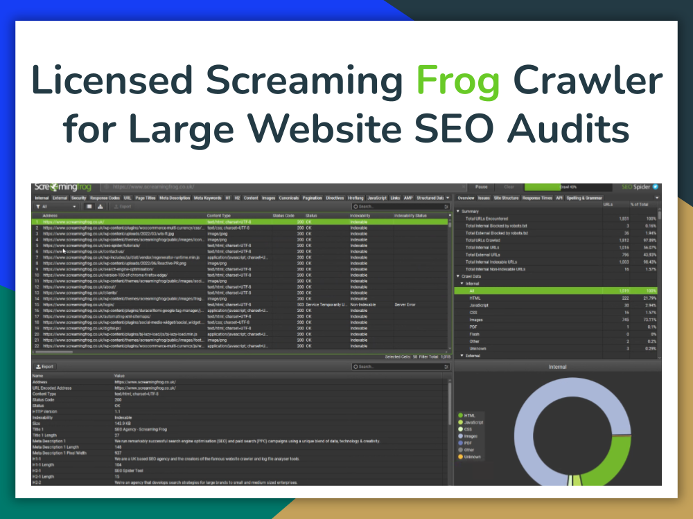 Licensed Screaming Frog Crawler for Large Website SEO Audits