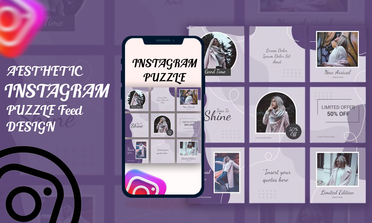 be your instagram content creator instagram puzzle feed post canva post design