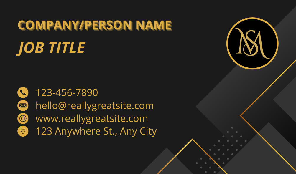 100% Customizable Royal and Formal Black and Golden Business Card